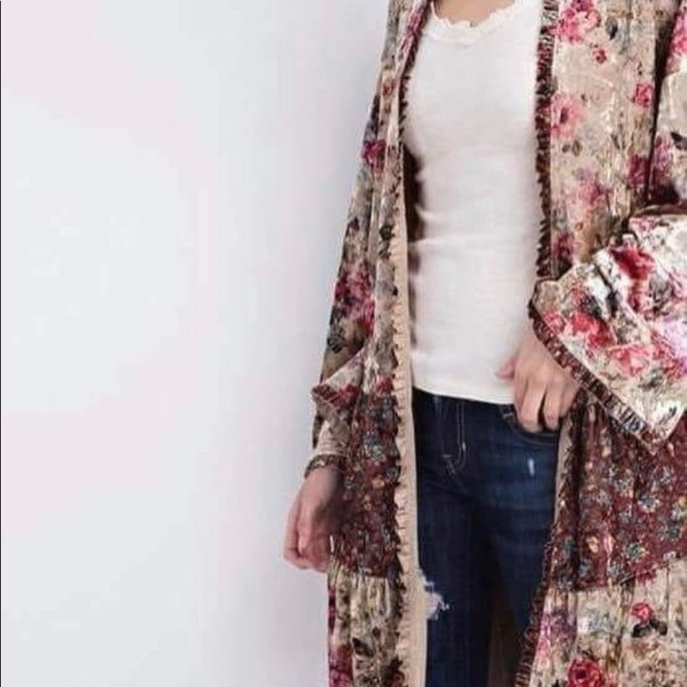 Printed Velvet Kimono